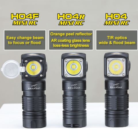 Skilhunt-linterna de cabeza LED H04 H04R H04F RC Mini, 1000 lúmenes, recargable por USB, dos unidades de interfaz de usuario EDC falshlight personalizados con batería ► Foto 1/6