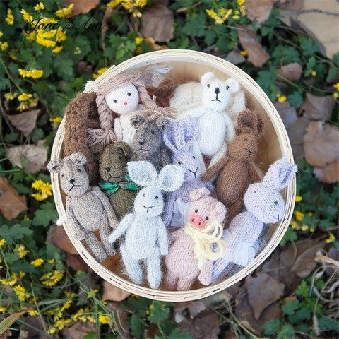 Jane Z Ann-Muñeca hecha a mano para fotografía de recién nacido, conejo, niña, oso, cerdo, gato, accesorios para sesión de fotos en estudio ► Foto 1/6
