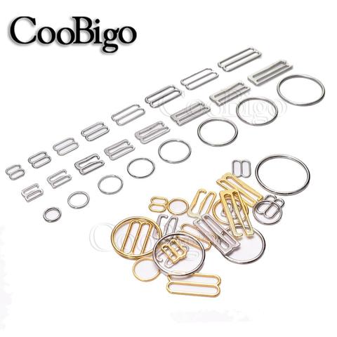 Sujetador de Metal con correa de ajuste, hebillas de ajuste, anillos deslizadores de ropa interior, Clips para lencería, accesorios DIY, 6mm ~ 25mm, 100 unids/lote ► Foto 1/6