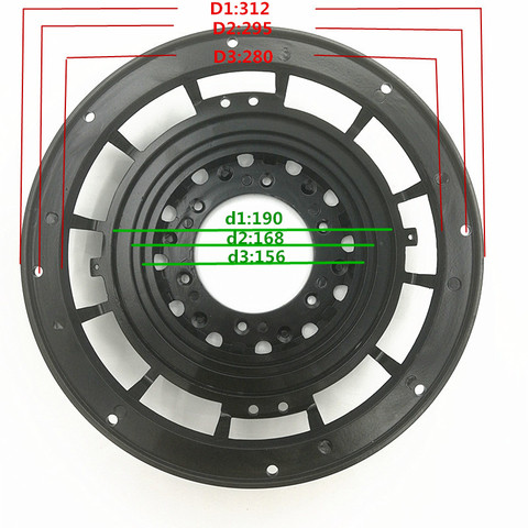 I KEY BUY 12 pulgadas, Subwoofer de coche Marco de aleación de aluminio cesta diámetro exterior 312mm fundido a presión altavoz cuenca Accesorios de reparación ► Foto 1/5