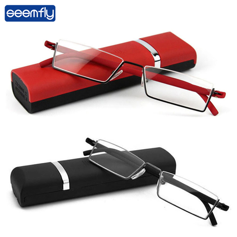 Seemfly-gafas de lectura de Metal TR90 para hombre y mujer, anteojos de resina HD plegables para presbicia, con + 1,0 + 1,5 + 2,0 + 2,5 + 3,0 + 3,5 + 4,0 ► Foto 1/6