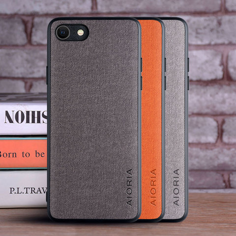 Funda para iPhone 7, 8, 6, 6S Plus, XR SE, carcasa de lujo, textil, piel, TPU, funda dura para iphone 7, 8, 6 plus ► Foto 1/6