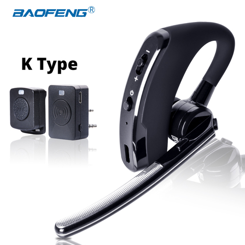 Auriculares Baofeng Walkie Talkie auriculares PTT inalámbricos Bluetooth para Radio de dos vías puerto K auriculares inalámbricos para UV 5R 82 8 W 888 s ► Foto 1/6