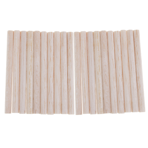 Bastón de madera redondo Balsa de 20x8mm, varilla de espiga de madera para niños, fabricación de modelos de 100mm ► Foto 1/6