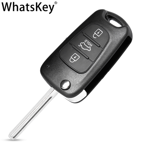 WhatsKey-carcasa de llave abatible para coche, carcasa Fob para Hyundai I30 IX35 Ceed Picanto Cerato Sportage, Kia Rio 3 K2 K3 K5 Soul ► Foto 1/6