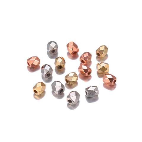 300-500 Uds 3mm/4mm Color rodio oro espaciador perlas CCB cuadrado de plástico Cubo de espacio del grano para abalorios DIY Fabricación de la joyería ► Foto 1/6