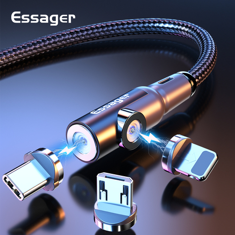 Cable Micro USB magnético essger para iPhone Samsung, Xiaomi, imán de carga rápida, Cable USB tipo C para teléfono móvil, Cable de carga ► Foto 1/6