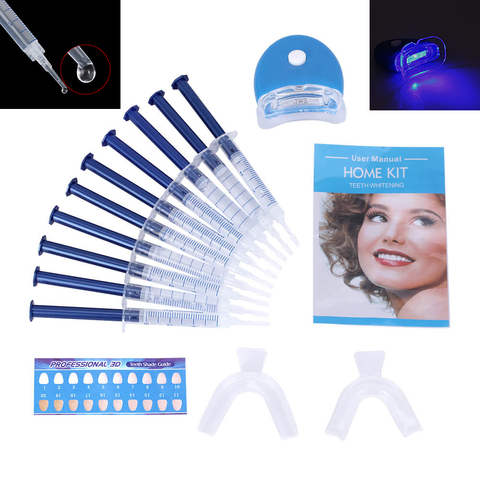 1 set blanqueamiento de dientes 44% de peróxido Sistema de blanqueado Dental Oral Gel Kit blanqueador de dientes nuevo Dental blanco equipos de luz LED ► Foto 1/6