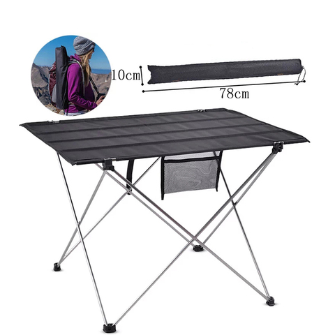 Mesa plegable portátil para acampar, muebles de exterior, ordenador, cama, Picnic, escritorio plegable ultraligero de aleación de aluminio 6061 ► Foto 1/6