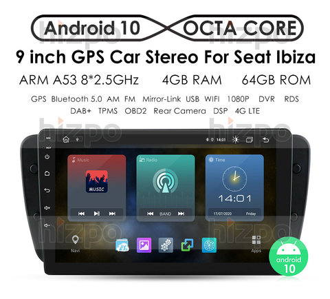 2G + 32G Android 10,0 auto Radio Multimedia reproductor de vídeo para asiento Ibiza 6j 2009-2013 navegación GPS 2din autoradio SIN dvd RDS WIFI ► Foto 1/6