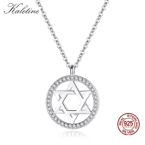 KALETINE judío Magen de la Estrella de David de Plata de Ley 925 collar de plata de los hombres de las Mujeres de Israel Judaica joyas con inspiración hebrea Hanukkah colgantes ► Foto 1/5