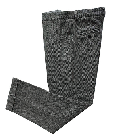 Pantalones de lana de Tweed para hombre, Pantalón de algodón de ocio, color gris, ajuste regular, de negocios, para novio de boda ► Foto 1/6