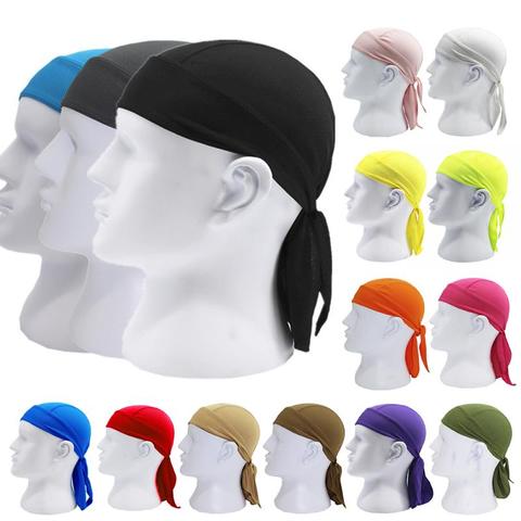 Gorro de Ciclismo de secado rápido para hombre, pañuelo para la cabeza, gorro de pirata, diadema, para correr, verano, 9 ► Foto 1/6