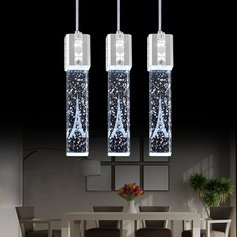 Lámpara colgante de tubo largo para cocina, lámpara Led con burbujas de cristal, decoración para comedor, tienda y Bar ► Foto 1/6