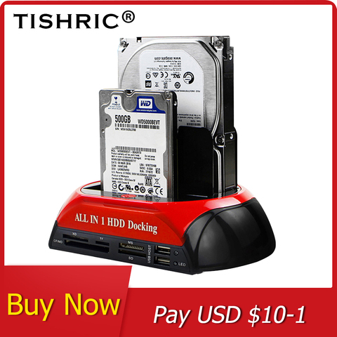 TISHRIC-estación de acoplamiento todo en 1 para disco duro adaptador eSATA a USB 2,0/3,0 para disco duro 2,5/3,5, carcasa de estación de acoplamiento ► Foto 1/6