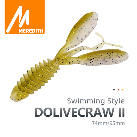 MEREDITH DoliveCraw II-SEÑUELOS blandos de 74mm y 95mm, señuelos Jigging de silicona, gusano, cebo de pesca suave, camarón, bajo, carpa, aparejos artificiales ► Foto 1/6