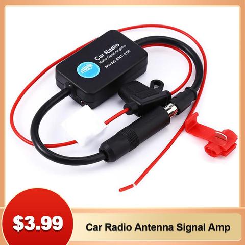 Para Universal 12V Auto Antena de Radio FM amplificador de señal amplificador Booster para el coche marino barco 330mm FM amplificador ► Foto 1/6