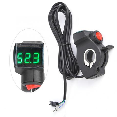 Acelerador de pulgar para bicicleta eléctrica, LCD, pantalla Digital de voltaje de batería, interruptor de 12V a 99V, accesorio para e-bike ► Foto 1/6