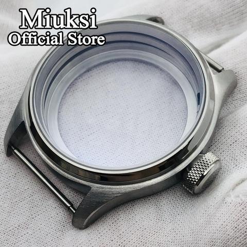 Miuksi 47mm de plata de acero inoxidable cepillado funda ETA 6497 6498 Gaviota ST3600/ST3620 cuerda manual movimiento ► Foto 1/6