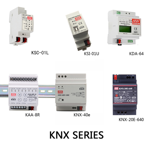 KAA-4R4V KAA-8R KDA-64 Knx-20e-640 KNX-40e serie MEANWELL KNX, acoplador, actuador, atenuador de potencia, KSC-01L ► Foto 1/6