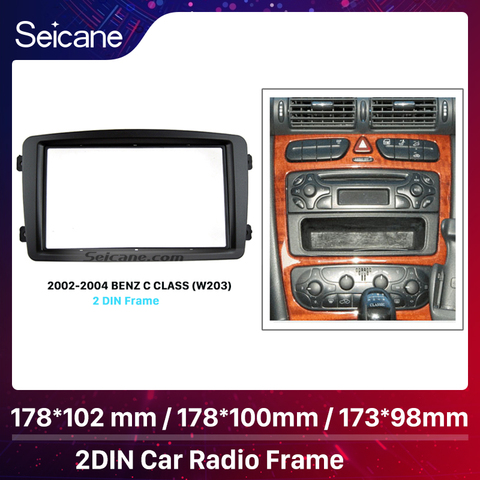 Seicane doble Din Car Radio Fascia para 2002-2004 Mercedes-BENZ Clase C W203 reproductor de DVD Panel Bluetooth Estéreo de Audio Dash marco ► Foto 1/6