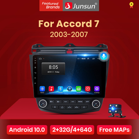 Junsun V1 2G + 32G Android 9,0 4G coche Radio reproductor Multimedia para Honda Accord 7 2003-2007 GPS de navegación de 2 din SIN dvd ► Foto 1/6