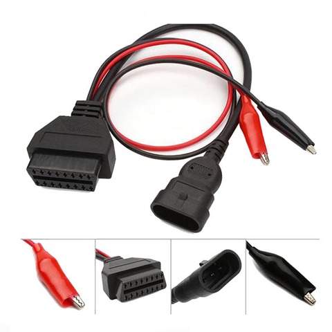 Conector de 16 pines para coche, adaptador OBD de 3 pines para Alfa Lancia, OBD2, OBDII, obd-ii, Cable Obd para Fiat 3pin con Elm 327 Bluetooth ► Foto 1/6