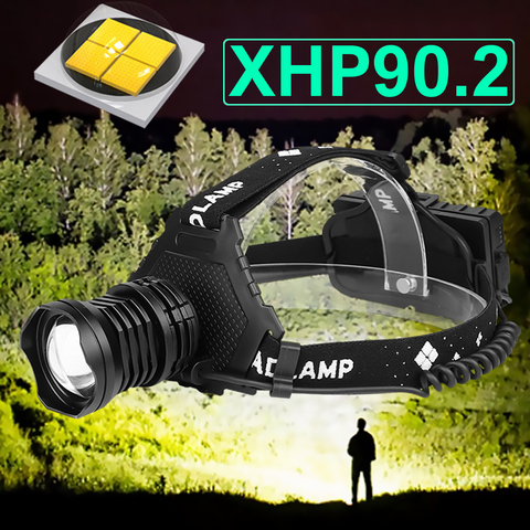 Linterna para cabeza xhp90.2, Luz led potente, recargable por usb, portátil, 18650, para pesca y caza, XHP50 ► Foto 1/6