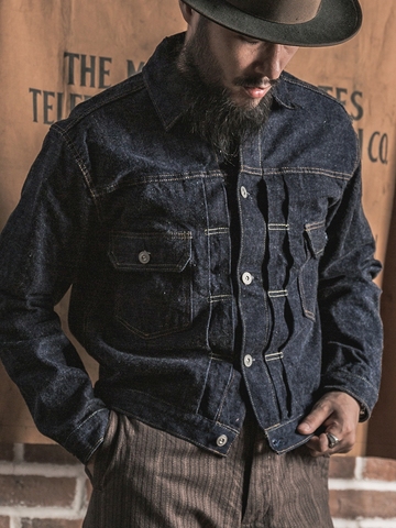 Bronson-Lote de chaqueta vaquera 1954 tipo 2, 807XX, Selvedge, Vintage, camionero, ropa de trabajo rígida ► Foto 1/6