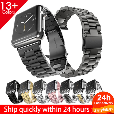 Correa de acero inoxidable para Apple Watch Band 5 4 3 40mm 44mm Correa 38mm 42mm pulsera deportiva para iWatch 5 4 3 ► Foto 1/6