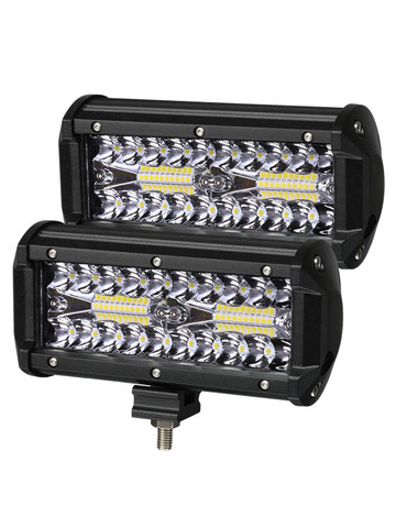 Barra de luz LED de 7 pulgadas para conducción todoterreno, haz combinado de 3 filas para barco, coche, Tractor, camión, 4x4, SUV, 12V y 24V, 2 uds. ► Foto 1/6