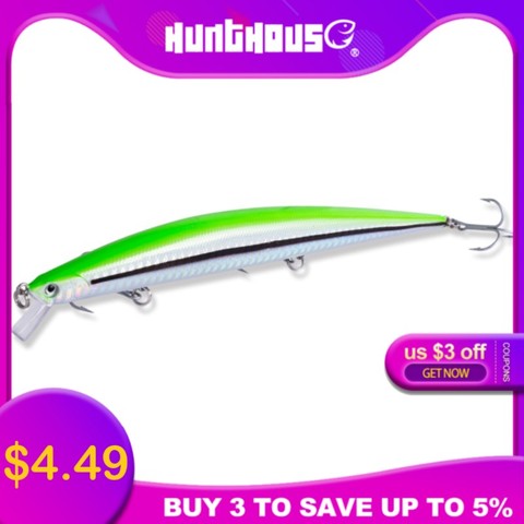 Hunthouse-señuelo de marea minnow de 2022mm/34g, cebo largo de fundición minnow, hundimiento lento, pesca de marea minnow, cuerpo delgado para pesca, novedad de 175 ► Foto 1/6