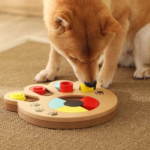 Rompecabezas interactivo IQ para perros, comedero dispensador lento Gato adiestramiento de cachorros, juegos de alimentación ► Foto 1/6