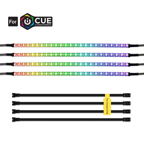 Tira de luces LED RGB direccionable para PC, WS2812b, para carcasa de PC, para CORSAIR iCUE, 3 pines, 5V, añadir cabezal en la placa base ► Foto 1/6