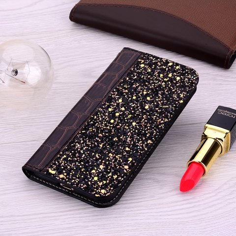 Lujosa Cartera de piel de cocodrilo para teléfono Xiaomi, carcasa con diamantes de imitación para Xiaomi 8 Lite 6X 5X, Redmi Note 7 6 Pro 4 4X 5 Plus 5A S2 DP11G ► Foto 1/6