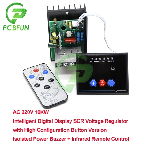 AC 220V 10000W SCR Control Digital voltaje electrónico regulador de Control de velocidad/regulador/termostato Digital medidor de suministro de energía 4/6KW ► Foto 1/6