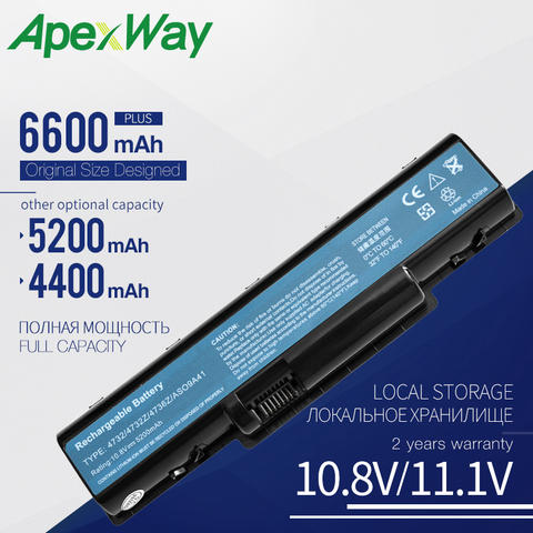 Batería del ordenador portátil para Acer emachines E525 E627 E725 D525 D725 D620 para aspire 5516, 5517, 4732, 5532, 5332 AS09A31 AS09A41 AS09A51 ► Foto 1/6