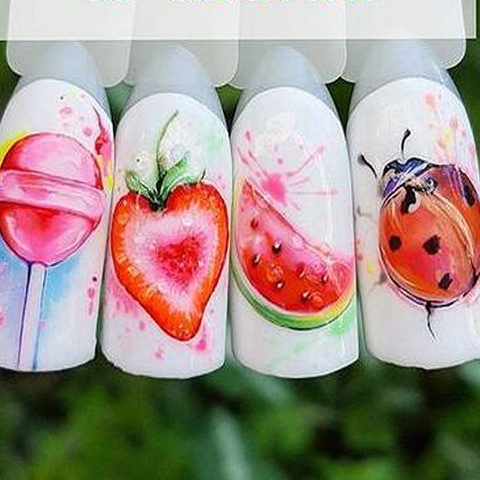 1 Uds fresa Fruta de verano beber adhesivos para uñas manicura arte diseño transferencia de agua marca de agua belleza calcomanías TRSTZ ► Foto 1/6