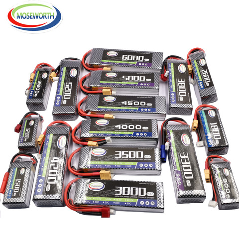 Juguetes RC batería LiPo 3S 11,1 V 1100, 1800, 2200, 2600, 3000, 4000, 5000mAh 30C 40C 60C por avión y helicóptero Drone barco del coche 2022 nuevo ► Foto 1/6