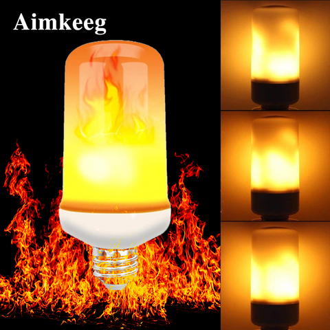 Aimkeeg E27 bombilla de llama efecto llama bombilla de luz de fuego Sensor de gravedad bombilla de luz LED 4 modos para la decoración del pasillo del dormitorio ► Foto 1/6