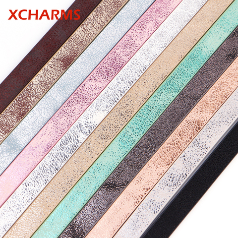 XCHARMS 10mm plano PU cuerda de cuero hecho a mano joyería Accesorios joyería de moda materiales para pulseras ► Foto 1/6