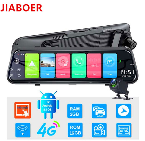 4G cámara de salpicadero 10 pulgadas espejo retrovisor para coche ADAS Android 8,1 FHD Auto Recorder GPS navegación cámara de salpicadero era vista trasera del coche del espejo DVR ► Foto 1/6