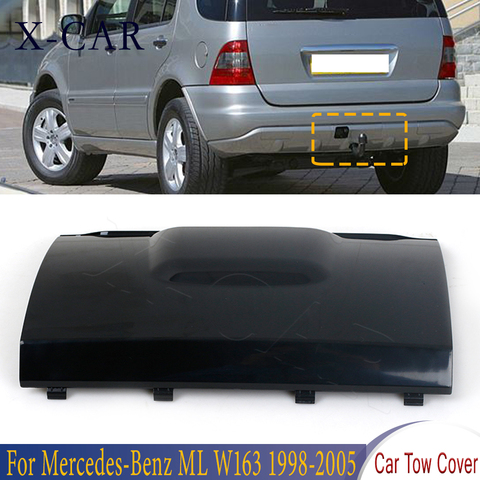 Cubierta de gancho de remolque de parachoques trasero para mercedes-benz, tapa negra de X-CAR, A1638801105, ML, W163, 1998, 1999, 2000, 2001, 2002, 2003, 2004, 2005 ► Foto 1/6