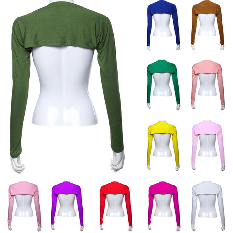 Musulmán monopieza de manga larga con hombros descubiertos para mujer, chal con cubierta para el brazo, Top corto de Bolero Modal, accesorios para hiyab, moda Islámica ► Foto 1/6