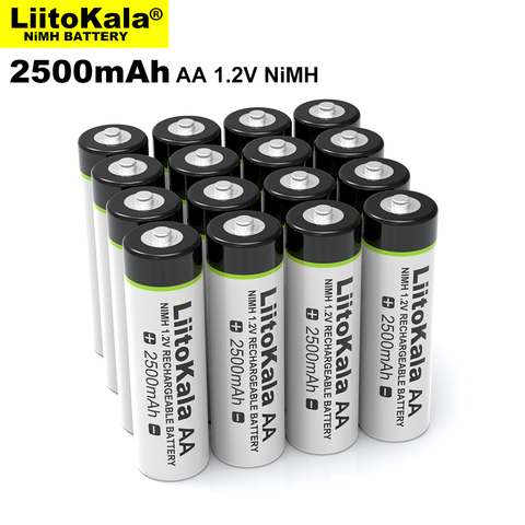 1-10 Uds Liitokala AA de 1,2 V 2500mAh Ni-MH batería recargable aa para pistola de temperatura ratón de control remoto juguete baterías ► Foto 1/5