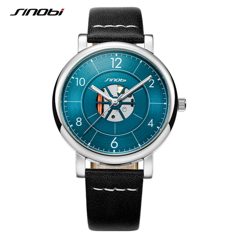 Sinobi-reloj de cuarzo deportivo automático para hombre, cronógrafo de diseño hueco creativo, Cuero Luminoso, resistente al agua, nuevo, 2022 ► Foto 1/6