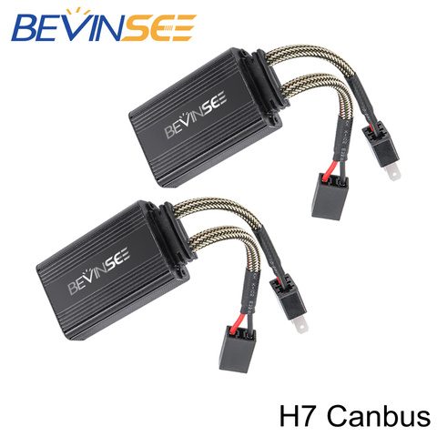 Bevinsee H7 LED Canbus decodificador H11 H8 LED resistencia Canbus Error decodificador sin contrato advertencia Anti parpadeo cancelador para los faros de coche ► Foto 1/6