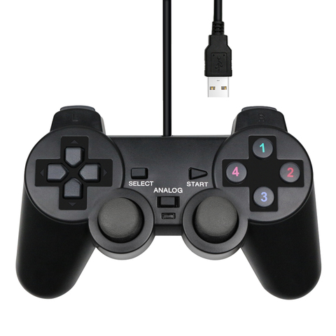 Controlador con cable USB para WinXP/Win7/Win8/Win10, para PC, ordenador, portátil, Joystick de juego negro ► Foto 1/6