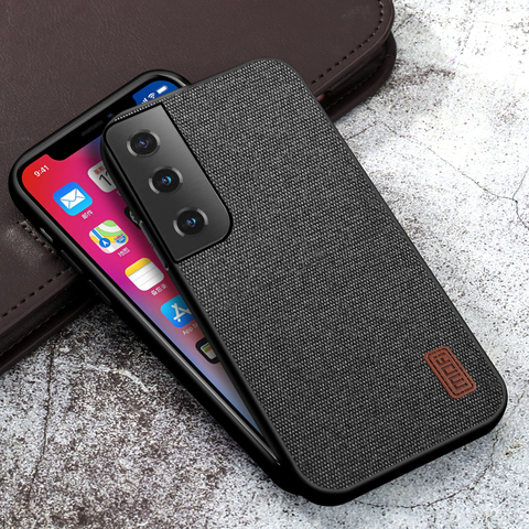 Funda MOFI a prueba de golpes para Samsung S21 S21, cubierta de teléfono de TPU suave de cuero textil Ultra lujoso para Galaxy S21 Plus ► Foto 1/6