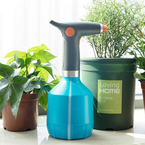 Botella de riego eléctrica de mano para interior y exterior, pulverizador de niebla para plantas y flores, botella de agua con pulverizador, herramientas de jardín ► Foto 1/6